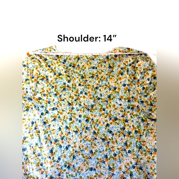 Torrid Sz. 0 (14) Super Soft Ribbed Knit‎ White Floral Crop Top EUC - Picture 7 of 8